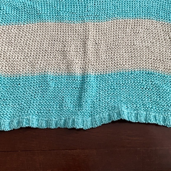 Women's Calvin Klein Jeans Striped Knitted Sweater Short Sleeve Top Medium/Large - Picture 9 of 12